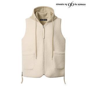 양털 사이드 지퍼 후드 집업 베스트 (NO4VW008L0)