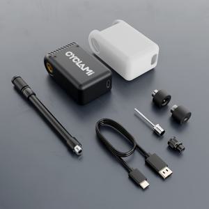 TEMU 1pc CYCLAMI 미니 풍선 자전거 펌프 - USB 충전식 경량 휴대용 공기 펌프, 스마트 디지털 디스플레이, 자동 정지 및 빠른 충전, 부드러운 타이어, 검은색, 자전거 펌프, 산악 자전거 액세서리, 세련된 디자인, 내구성|자전거|타이어