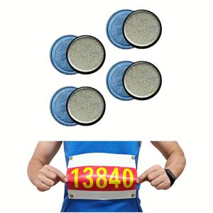 TEMU 4개 마라톤 번호 클립, 튼튼하고 내구성 있는 자석 클립으로 쉽게 떨어지지 않음, 이벤트 번호를 안전하게 고정하는 재사용 가능한 얇은 바이브 홀더, 러너, 사이클리스트 및 댄서에게 적합