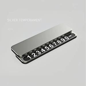 TEMU 신형 임시 주차 번호판, 숨겨진 전화번호 디스플레이 기능, 내구성 있는 알루미늄 합금 제작, 차량 대시보드 장식용, 주차 공간 마커 | 세련된 외관, 자석 디스플레이, 자동차 인테리어 액세서리, 현대적인 디자인, 방청 소재, 고품질 합금, 발광 디스플레이 플레이트, 주차장 사용자 및 차주를 위한 매그네틱 카 사인