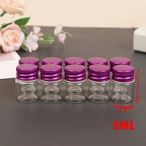 TEMU 알루미늄 뚜껑이 있는 10개 미니 유리병 세트 - 저자극성, 양념, 사탕, 알약 및 공예용으로 완벽 - 다양한 크기 (5ml부터 26ml까지)