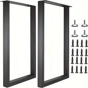 TEMU 1세트 메탈 테이블 다리, 견고한 사각 튜브 철, DIY 가구 테이블 다리, 컴퓨터 데스크, 작업대, 회의실 테이블용