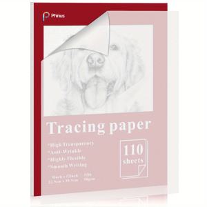 TEMU 조이버그 트레이싱 종이 패드 - 110 장, 9x12 인치, 높은 투명도, 주름 방지, 스케치, 예비 그림 및 이미지 오버레이용 유연한 추적 용지