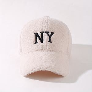 TEMU 1개 코지 NYC 플리스 야구 모자, 조절 가능, 겨울 야외 여행용 따뜻한 솔리드 브라운 후크 앤 루프 클로저