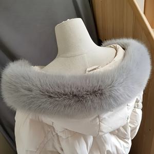 TEMU 럭셔리 패션 퍼 칼라 스카프, 아크릴 100% 플러피 탈부착 후드 액세서리, 단색 따뜻한 방풍 장식 스카프, 겨울 코트, 외출용 손세탁 가능