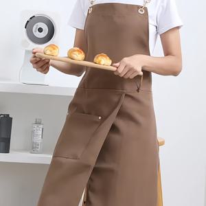 TEMU 1pc 우아한 캔버스 아프론, 포켓이 있는 스플릿 스커트 디자인, 조절 가능한 스트랩, 레스토랑, 카페, 꽃가게에 적합, 레스토랑 유니폼 | 세련된 아프론 디자인 | 기능성 포켓