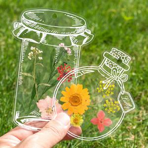 TEMU 60pcs DIY 압착 꽃 책갈피 - 손수 제작한 투명 꽃 스티커, 자신의 허브 압착 꽃 장식을 만들기 위해 완벽합니다. (꽃은 포함되지 않음), 책갈피, 꽃 스티커 장식, 내구성 있는 책갈피