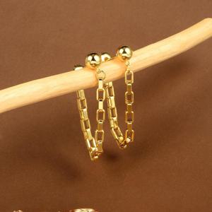 TEMU 여성용 우아한 힙합 체인 드롭 귀걸이 - 골드톤 캐스케이딩 체인, 일상 & 공식 행사용, 파티, 오피스, 캐주얼 스타일을 위한 내구성 있는 레이어드 주얼리, 고품질 마감, 패션 애호가를 위한 정교한 공예