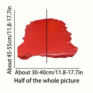 TEMU 고품질 레드 나파 풀그레인 양가죽 소재 1장. 두께 0.8~1.0mm. 진짜 양가죽 소재로 귀걸이, 헤어 액세서리, 모자, 의류, DIY 가죽 제품에 적합