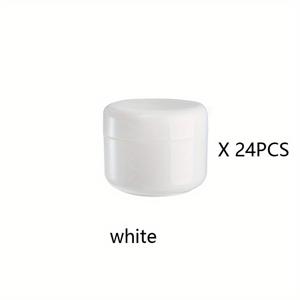 TEMU 12/24팩 50G/50ml (1.7oz) 화장품 용기 세트 – 샘플, 크림, 로션용 – 라이너 & 돔 뚜껑 포함 – 화이트, 핑크, 그린, 옐로우, 투명 색상 제공