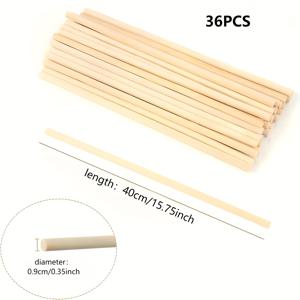 TEMU 9mm 직경 x 40cm 천연 대나무 공예 스틱 - DIY 공예, 모델 제작, 분재 지지대, 미니어처 하우스 건축용 직선 및 곡선형 무도료 목재 스틱