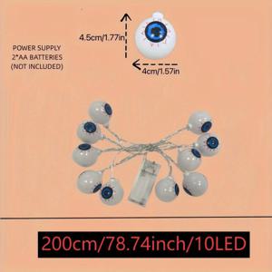 TEMU 1개 할로윈 장식 스트링 라이트, 10 LED 호박 조명, 배터리 구동, 리모컨 없음, 홈/야외/정원/창가/현관용, 할로윈 및 죽은 자들의 날 파티 장식