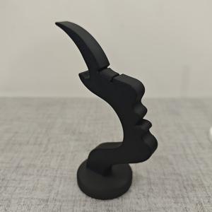TEMU 독특한 곡선형 안경 거치대 - 안전하고 예술적인 보관 솔루션, 데스크 또는 침대 옆 탁상 장식용 실용적 블랙 디자인 선물