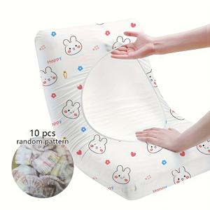 TEMU 10팩 일회용 베개커버, 두꺼운 디자인으로 쉬운 보관 가능, 여름 땀과 먼지 보호에 적합, 트럭 침대 및 호텔 사용에 휴대용, 세탁기 사용 가능, 원단, 구성 요소