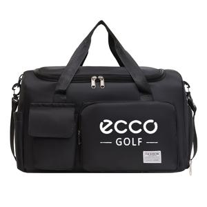 TEMU 1개 ECCO 골프 프린트 여행용 짐백 - 가벼운 대용량 나일론 더플백, 다중 수납공간 및 조절 가능한 어깨끈, 사이드 포켓 포함, 체육관/스포츠/오버나이트 여행용 - 블랙, 체육관 가방, 스포츠 장비 캐리어, 세련된 디자인, 튼튼한 구조, 스타일리시한 디자인, 내구성 있는 원단, 피트니스 애호가를 위한 스포츠 디자인