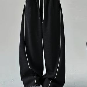 TEMU 여성용 캐주얼 조거 팬츠 드로스트링 허리 - 그레이, 루즈핏, 사계절 편안함, 캐주얼 복장에 적합, 편안한 의류 | 편안한 핏 팬츠 | 부드러운 질감의 원단|스포츠|냉장고바지|바지