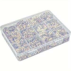 TEMU 1100개의 미니 나무 숫자 0-9, 15mm 빈티지 중공 공예 숫자, DIY 비즈 장신구 만들기 조각, 스크랩북 용품, 직사각형 나무 미술 용품