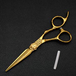 TEMU 투훕 프로페셔널 6인치 이발사 가위 - 오른손잡이 스타일리스트용 440C 스테인리스 골드 조각 얇게하는 가위, 직모/웨이비/컬리 헤어를 얇게하고 자르기 위한 내구성 있는 전문 미용 도구, 이발사 액세서리
