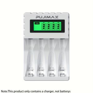 TEMU PUJIMAX 스마트 배터리 충전기 LCD 디스플레이, 4개의 독립된 슬롯, 지능형 고품질 빠른 충전, 1.2V AA/AAA NiCd NiMh 충전식 배터리에 적합, 원격 제어 자동차 배터리 충전기