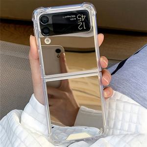 TEMU 삼성 갤럭시 Z 플립 시리즈용 메이크업 거울 케이스 (7, 5, 4, 3 모델 및 그 외 변형 포함), 충격 방지 코너 및 내구성 있는 낙하 방지 디자인, Jett Flip, 플립 케이스, Nubia G 플립 케이스