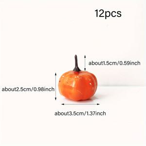 TEMU 12개 인조 미니 호박 - 할로윈, 무덤의 날, 부활절, 기념일, 수확, 겨울을 위한 플라스틱 장식 호박 - 다용도 실내 장식, 전기 불필요, 크리스마스