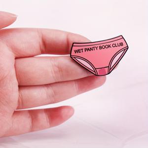 TEMU 합금 에나멜 핑크 속옷 핀 글래머러스 스타일, 젖은 팬티 북 클럽 브로치, 비세탁 배지 쥬얼리 액세서리 선물