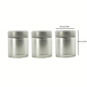 TEMU 3개 세트 말차 파우더 틴 - 빈티지 철제 주방 및 식사용 보관 용기, 할로윈, 크리스마스, 부활절, 추수감사절, 아버지의 날에 완벽 - 은색, 검정색 및 흰색으로 제공