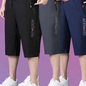 TEMU 3개 남성용 빠른 건조 통기성 3/4 바지 캐주얼웨어