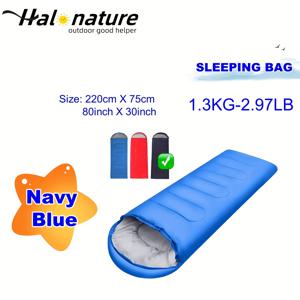 TEMU 1.3kg/2.9lbs 휴대하기 쉬운 침낭 / 캠핑, 하이킹, 모험 등에 적합한 4계절용 일회용 지퍼업/컴팩트 디자인, 폴리에스터 원단/중공 섬유 채워진 사이즈: 210x75cm/83x30인치, 야외 모험 및 캠핑 장비에 완벽함