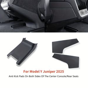 TEMU 테슬라 모델 Y 준피어 2025용 3개 세트 후면 센터 콘솔 방지 패드, TPE 후면 배기 후면 센터 콘솔 킥 매트 패드 박스 아웃렛 장식 커버, 인테리어 액세서리|인테리어소품