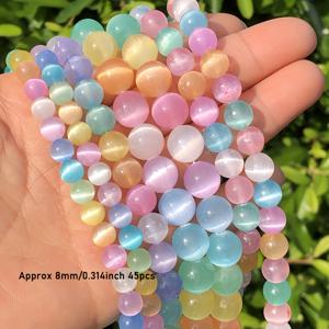 TEMU 6/8/10mm 마카롱 컬러 카티 아이 글래스 비즈 - DIY 팔찌, 목걸이, 귀걸이용 광택이 있는 원형 보석 만들기 비즈 - 파스텔 컬러 (핑크, 블루, 옐로우, 그린, 화이트) - 휴일 및 생일 선물, 보석 만들기 용품, 선물 비즈, 생생한 비즈 컬러, 부드러운 비즈 마감