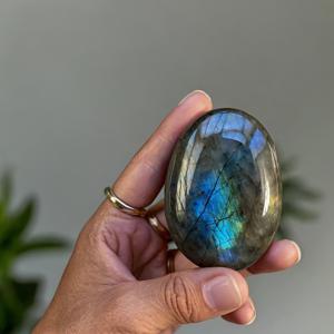 TEMU AA+ 라브라도라이트 팜 스톤, 광택 , 마사지 보석, 홈 데코 액센트, DIY 주얼리 만들기용, 특별한 날을 위한 이상적인 선물