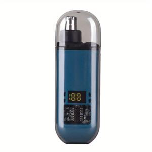 TEMU LCD 디스플레이가 있는 남성용 전기 코털 트리머 - USB 충전식 스테인리스 스틸 무소음 디자인, 눈썹, 얼굴 털 제거용 귀 & 코털 제거기, 밝은 베이지색에 손상 없음, 휴대용 및 사용하기 쉬움, 세련된 메탈릭 마감, 내구성 있는 구조