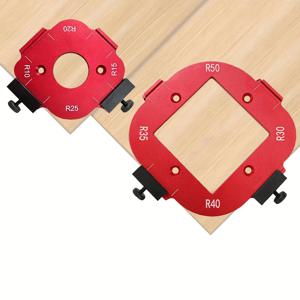 TEMU 2pcs 트리머 커팅 R 각도 아크 템플릿 라우터 코너 라디우스 템플릿, 우수한 알루미늄 합금 라우터 코너 라운드링 지그, 목공용 아크 커팅 가이드 세트 (R10-R50), 트림, 휴대용, 및 테이블 라우터에 적합