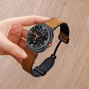 TEMU PU 가죽 스트랩 삼성 8/8 클래식 밴드 40mm/44mm/46mm 여성/남성용, 우아한 퀵릴리스 매그네틱 PU 가죽 팔찌 - 삼성 8/8 클래식 스마트워치 액세서리