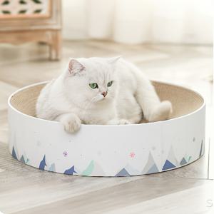 TEMU 새로운 고양이 스크래치 포스트 & 침대 - 내구성 있는 카드보드 구조의 이중 사용 스크래치 보드, 실내 고양이를 위한 공간 절약 디자인, 애완동물 소파 및 클로 마뉴얼 보호, 재미있는 애완 동물 액세서리, 고품질 스크래치 보드, 고양이 발톱 관리, 공간 절약형 펫 가구