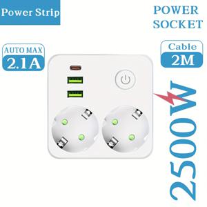 TEMU 여행용 휴대용 유럽 표준 변환 소켓 멀티펑셔널 파워 스트립, 스위치 및 USB-C+타입C 충전 포트가 있는 멀티플러그, 가정 및 사무실 컴퓨터, 모바일 폰, 태블릿 및 기타 기기에 사용 가능한 전원 변환 소켓