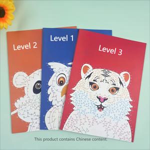 TEMU 동물 패턴이 있는 3종 수점연결책 - 3단계의 난이도(초보자, 중급, 고급) & 성인용, 집중력과 인내심을 키우는 활동, 번호가 매겨진 점들과