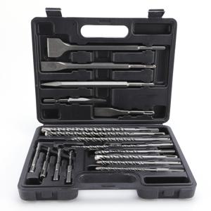 TEMU 17pcs SDS PULS 하마드릴 비트 및 치슬 세트, SDS 플러스 카르비드 팁 콘크리트 마스노리 홀 도구 드릴 비트 및 치슬 세트, 콘크리트, 돌, 벽돌, 휴대용 보관 케이스 포함.