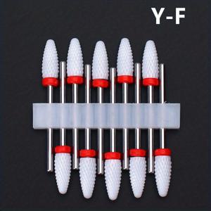 TEMU 10pcs 세라믹 네일 드릴 비트 세트 밀링 커터 전기 매니큐어 비트 화염 옥수수 파일 페디큐어 기계 폴리시 액세서리