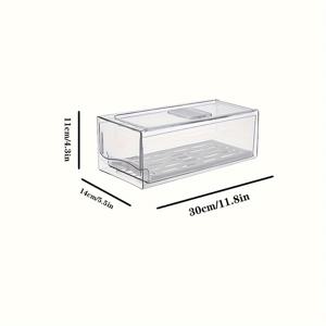 TEMU 스택 가능한 투명 서랍형 식품 보관 상자: 과일, 채소, 고기, 계란에 적합 - 주방 정리 및 보관