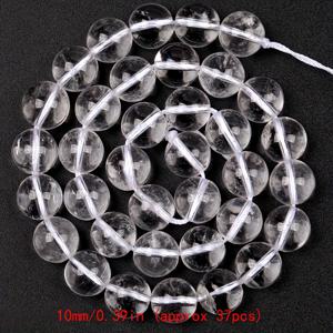 TEMU 로무인 4mm-10mm 천연 화이트 클리어 쿼츠 라운드 스페이서 비즈 - DIY 주얼리 만들기용 핸드폴리시드 보석, 팔찌 및 목걸이 (37-84개/스트랜드), 비즈, 목걸이 부품, 균일한 비즈 디자인