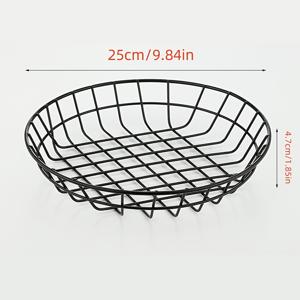 TEMU 1pc 스테인레스 스틸 라운드 바구니, 미국 스타일 프렌치 프라이 서비스 컨테이너, 크리 에이티브 스낵 바구니, 금속 푸드 트레이, 가정용, 주방, 레스토랑, 스낵 가게, 주방 용품, 식기