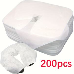 TEMU 200개 일회용 마사지 테이블 크래들 & 헤드레스트 커버 - 스파, 살롱, 클리닉, 마사지 의자용 부직포 소프트 보호 커버 - 위생적 일회용 베개 (전문 마사지 침대 호환)