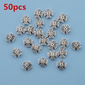 TEMU 100개/50개 드럼 도트 크로스 스페이서 비즈 8mm 빈티지 클로버 모양 라운드 도트 양면 직구 구멍 비즈 하트 홀 루즈 비즈 장식용 비즈 입체 패턴 대형 구멍 비즈 DIY 액세서리 공예 재료, 팔찌, 목걸이, 귀걸이, 펜던트, 폰 체인, 키링, 의류 소품|피어싱