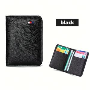TEMU 남성 슬림 인조 가죽 ID & 카드 홀더 - 블랙, RFID 차단, 신용 카드, 버스 카드 및 더 많은 디자인, 안전한 여행 지갑 | 세련된 지갑 디자인 | 내구성 카드 홀더