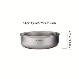 TEMU 티아르티스탄 1개/4개/8개 350ML-1200ML 순수 티타늄 단일 레이어 서빙 볼, 캠핑 피크닉 초경량 휴대용 및 세척 쉬운 수프 그릇, 가정 및 야외용 견고하고 내구성 있는 쌓을 수 있는 샐러드 보울 세트