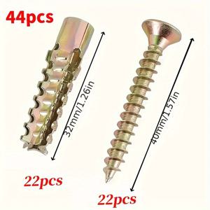 TEMU 44개 업그레이드된 경량 벽 확장 키트 세트, 콘크리트 벽에 구멍을 뚫기 위해 특수 설계된 날카로운 벽 도마뱀을 특징으로 합니다.
