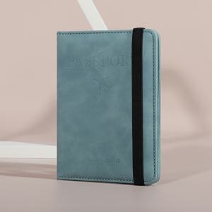 TEMU 5카드 슬롯 RFID 차단 여권 홀더 - 연한 베이지 매트 여행용 신분증 정리함, 낙하 방지 기능, 경량 비즈니스 커뮤터 지갑, 국제 여행용 여권 보호, 세련된 여권 커버, 안전 여행 케이스
