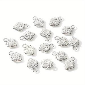 TEMU 100개 딸기 매듭, 11x16mm 플라스틱 CCB 비즈, 금색과 은색 과일 매듭 DIY 보석 만들기 - 팔찌, 목걸이, 귀걸이, 열쇠장, 폰 매듭, 공예 비즈, 딸기 주제 아이템